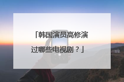 韩国演员高修演过哪些电视剧?