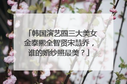 韩国演艺圈三大美女金泰熙全智贤宋慧乔,谁的婚纱照最美?
