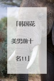 韩国花美男前十名!!