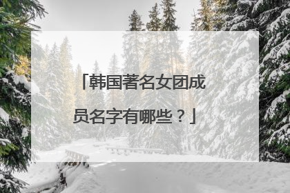 韩国著名女团成员名字有哪些？
