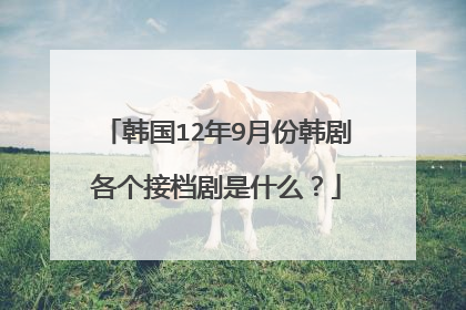 韩国12年9月份韩剧各个接档剧是什么？