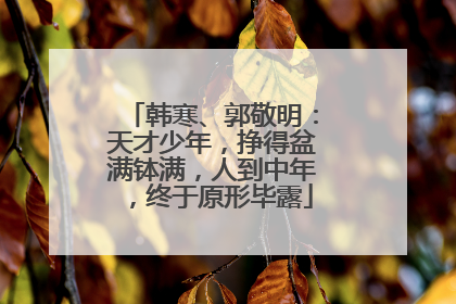 韩寒、郭敬明：天才少年，挣得盆满钵满，人到中年，终于原形毕露