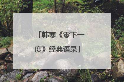韩寒《零下一度》经典语录