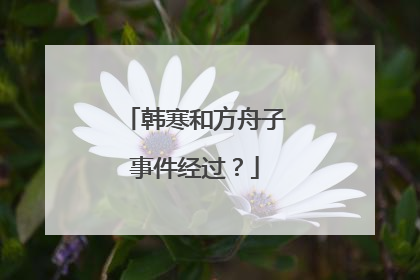 韩寒和方舟子事件经过?