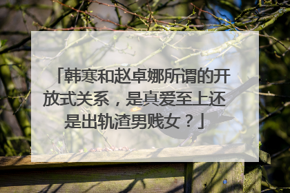 韩寒和赵卓娜所谓的开放式关系,是真爱至上还是出轨渣男贱女?