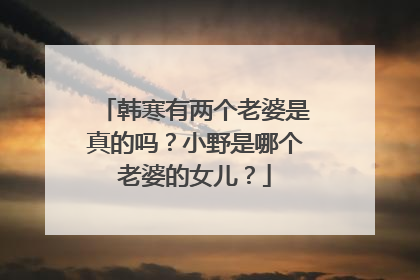 韩寒有两个老婆是真的吗？小野是哪个老婆的女儿？