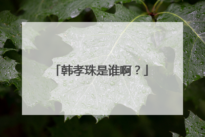 韩孝珠是谁啊？