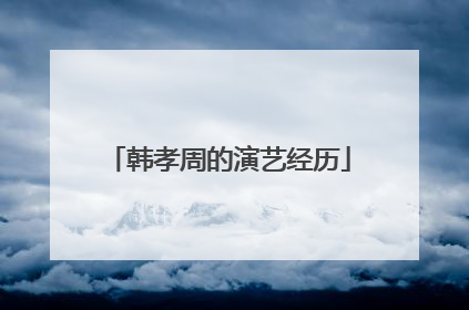 韩孝周的演艺经历