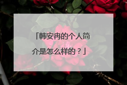 韩安冉的个人简介是怎么样的?
