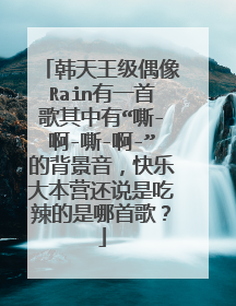 韩天王级偶像Rain有一首歌其中有“嘶-啊-嘶-啊-”的背景音，快乐大本营还说是吃辣的是哪首歌？