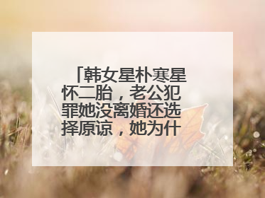 韩女星朴寒星怀二胎,老公犯罪她没离婚还选择原谅,她为什么会这么做?