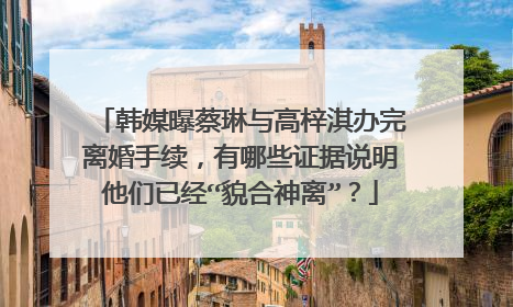韩媒曝蔡琳与高梓淇办完离婚手续，有哪些证据说明他们已经“貌合神离”？
