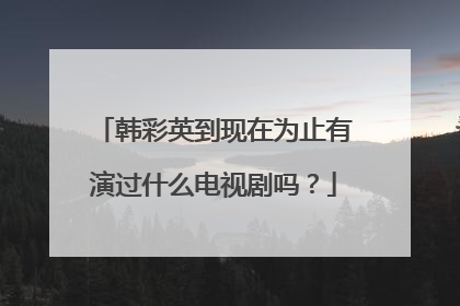 韩彩英到现在为止有演过什么电视剧吗?