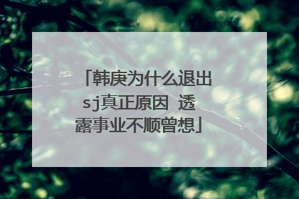 韩庚为什么退出sj真正原因 透露事业不顺曾想