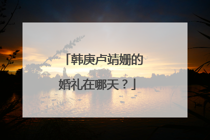 韩庚卢靖姗的婚礼在哪天？