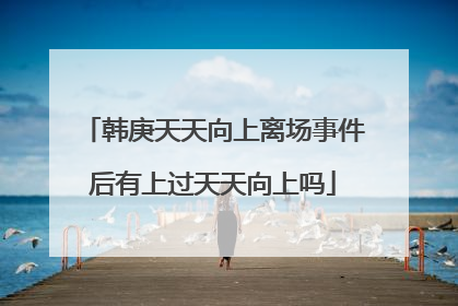 韩庚天天向上离场事件后有上过天天向上吗