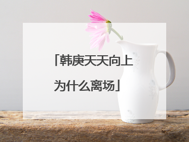 韩庚天天向上为什么离场