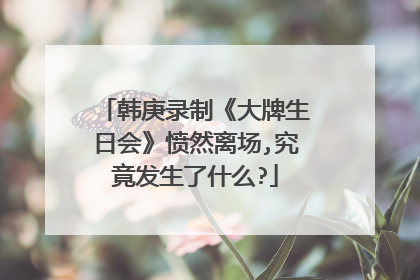 韩庚录制《大牌生日会》愤然离场,究竟发生了什么?
