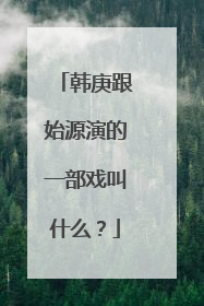 韩庚跟始源演的一部戏叫什么？