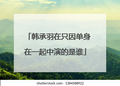 韩承羽在只因单身在一起中演的是谁