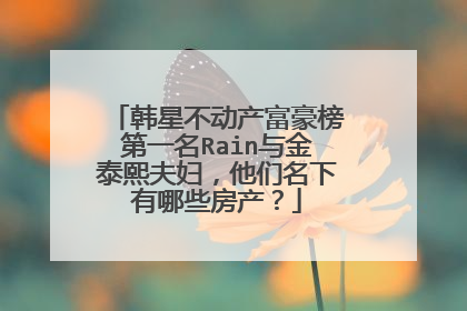 韩星不动产富豪榜第一名Rain与金泰熙夫妇，他们名下有哪些房产？