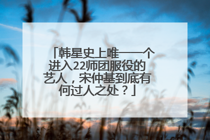 韩星史上唯一一个进入22师团服役的艺人,宋仲基到底有何过人之处?
