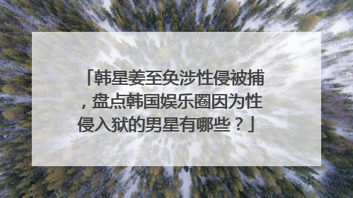 韩星姜至奂涉性侵被捕，盘点韩国娱乐圈因为性侵入狱的男星有哪些？