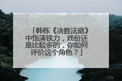 韩栋《决胜法庭》中饰演铁力，戏份还是比较多的，你如何评价这个角色？