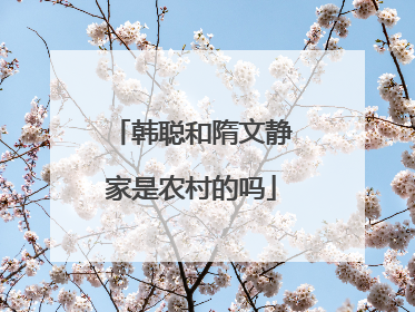 韩聪和隋文静家是农村的吗