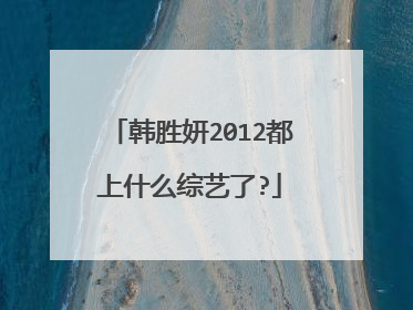 韩胜妍2012都上什么综艺了?