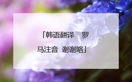 韩语翻译 罗马注音 谢谢咯