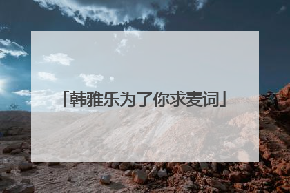 韩雅乐为了你求麦词