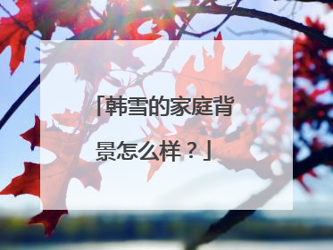 韩雪的家庭背景怎么样？