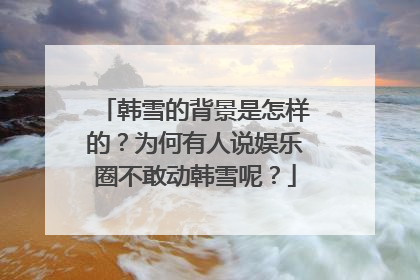 韩雪的背景是怎样的?为何有人说娱乐圈不敢动韩雪呢?