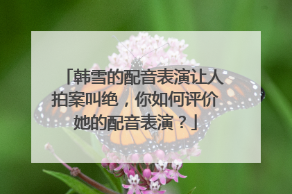 韩雪的配音表演让人拍案叫绝,你如何评价她的配音表演?