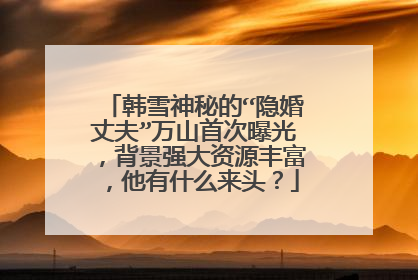 韩雪神秘的“隐婚丈夫”万山首次曝光,背景强大资源丰富,他有什么来头?