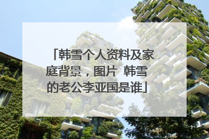 韩雪个人资料及家庭背景，图片 韩雪的老公李亚国是谁