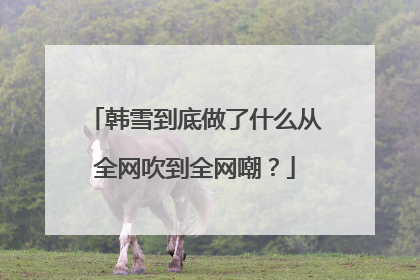 韩雪到底做了什么从全网吹到全网嘲？