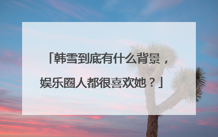 韩雪到底有什么背景,娱乐圈人都很喜欢她?