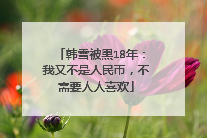 韩雪被黑18年:我又不是人民币,不需要人人喜欢