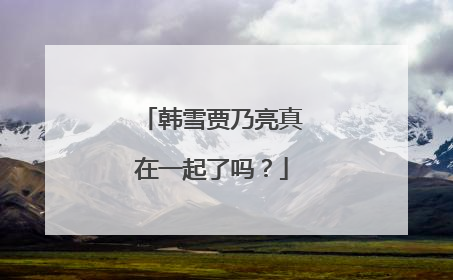 韩雪贾乃亮真在一起了吗?