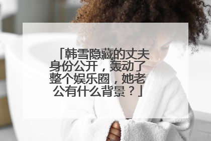 韩雪隐藏的丈夫身份公开，轰动了整个娱乐圈，她老公有什么背景？