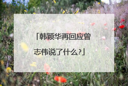 韩颖华再回应曾志伟说了什么?