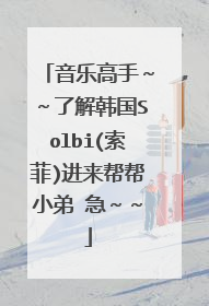 音乐高手～～了解韩国Solbi(索菲)进来帮帮小弟 急～～
