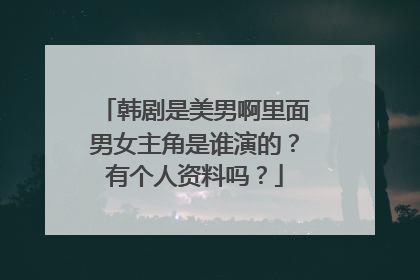 韩剧是美男啊里面男女主角是谁演的？有个人资料吗？