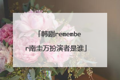 韩剧remember南圭万扮演者是谁