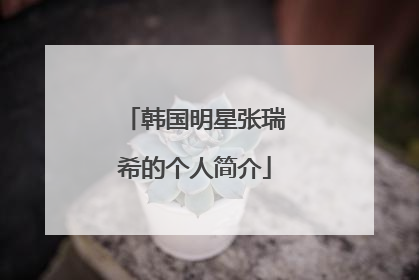 韩国明星张瑞希的个人简介