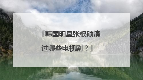 韩国明星张根硕演过哪些电视剧?