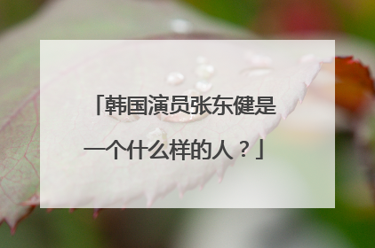 韩国演员张东健是一个什么样的人?