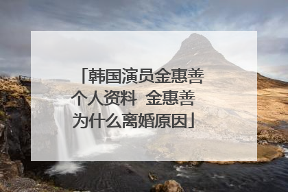 韩国演员金惠善个人资料 金惠善为什么离婚原因